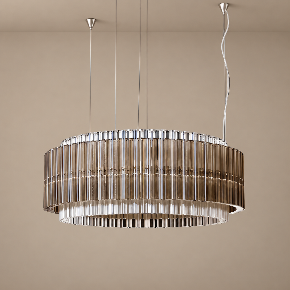 Glass Chandelier - Smoked Drum Casalola Lights Luxury Lamps for Interior Designers