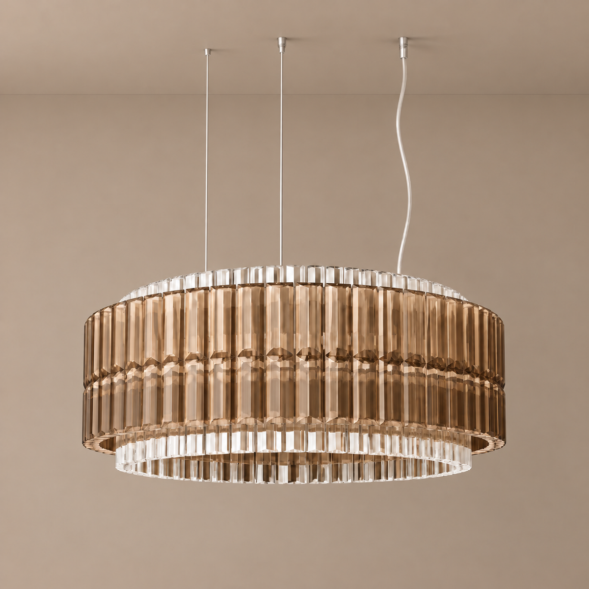 Glass Chandelier - Smoked Drum Casalola Lights Luxury Lamps for Interior Designers
