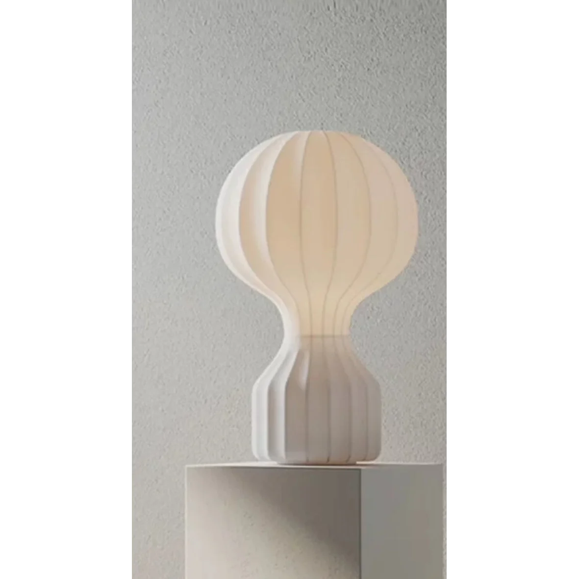 Japandi Table Lamp Resin and Silk Available in Three Sizes Wabi Sabi Style