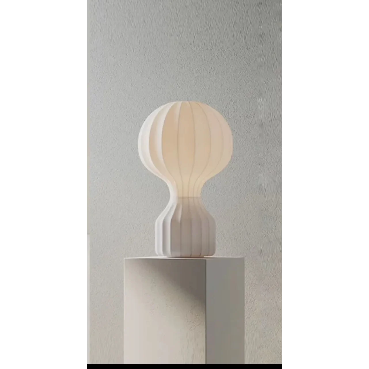Japandi Table Lamp Resin and Silk Available in Three Sizes Wabi Sabi Style