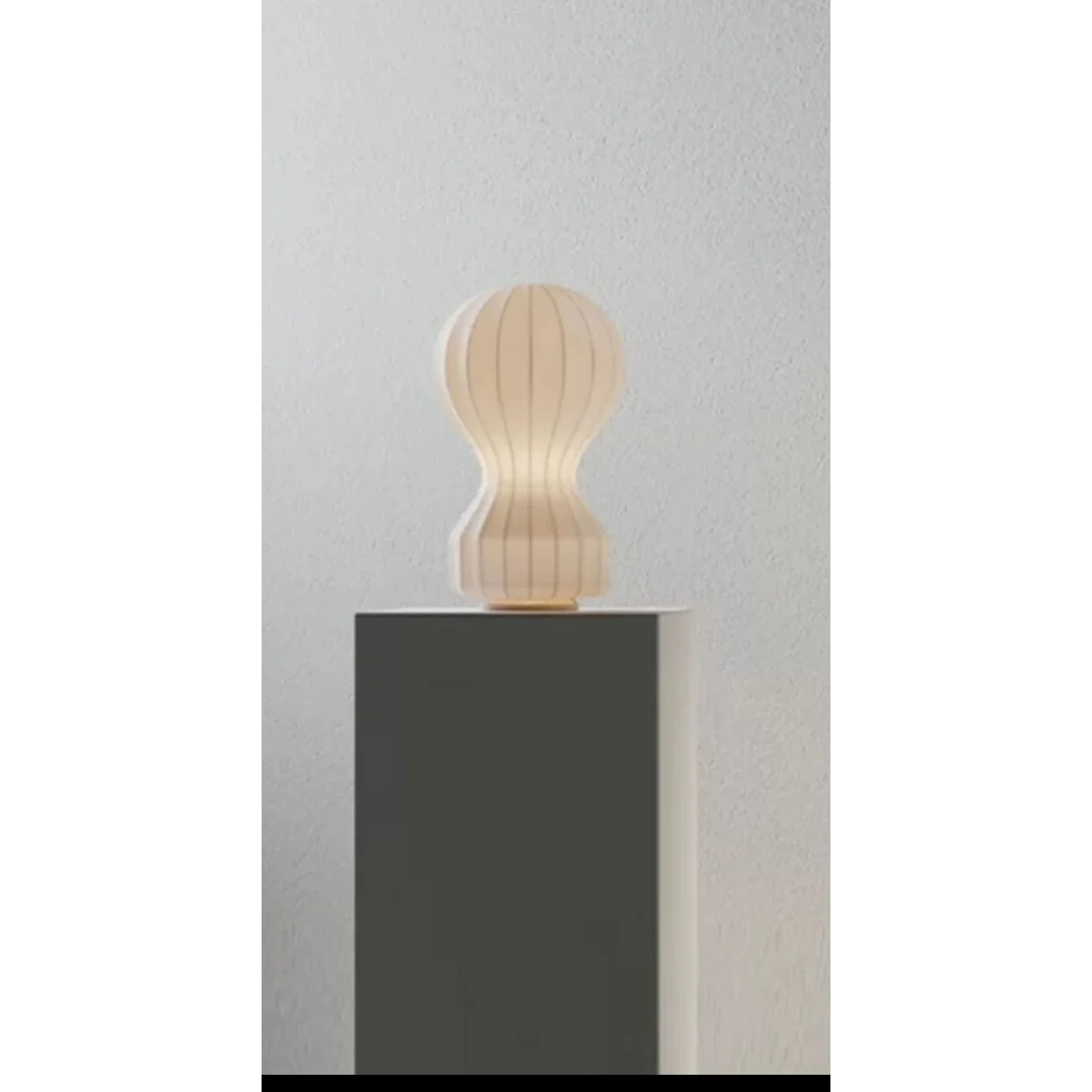 Japandi Table Lamp Resin and Silk Available in Three Sizes Wabi Sabi Style