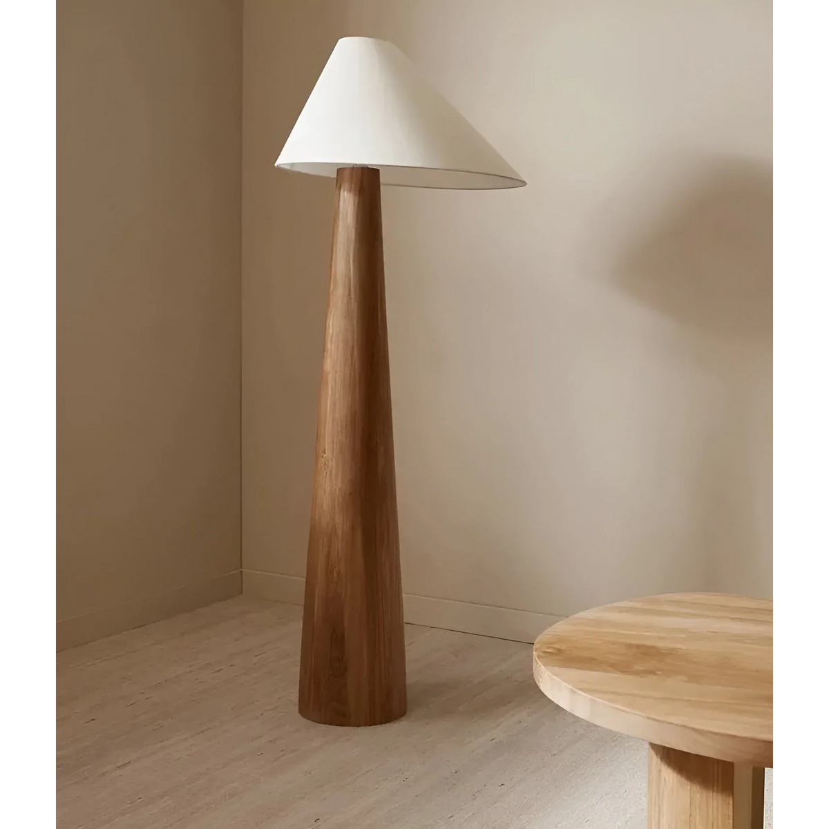Solid Wood Floor Lamp 150cm | Tall Turned-wood Japandi Standing Wabi-sabi Living Room & Bedroom Casalolalights Luxury