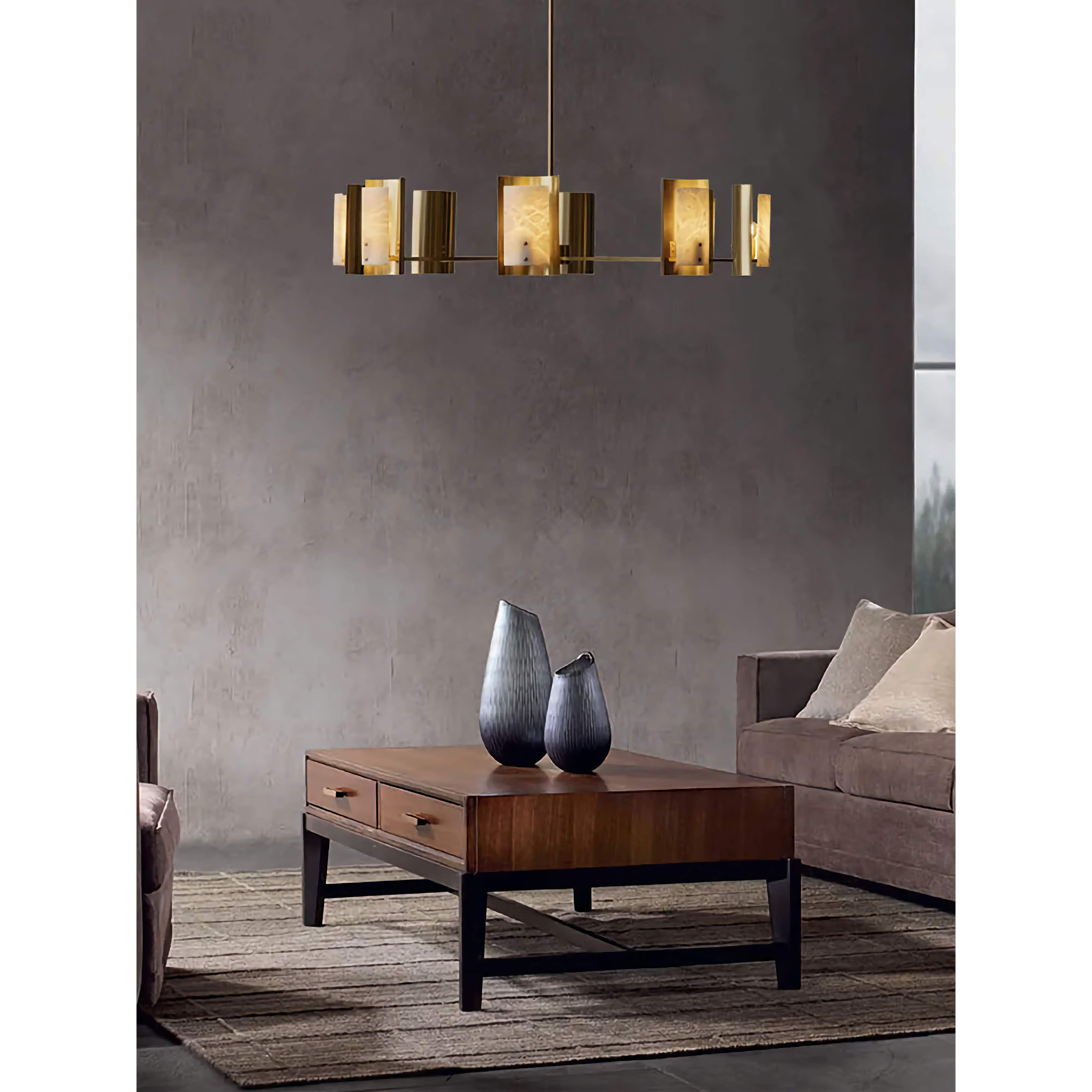 SPANISCHER ALABASTER RUNDER KRONLEUCHTER | CLDVY73