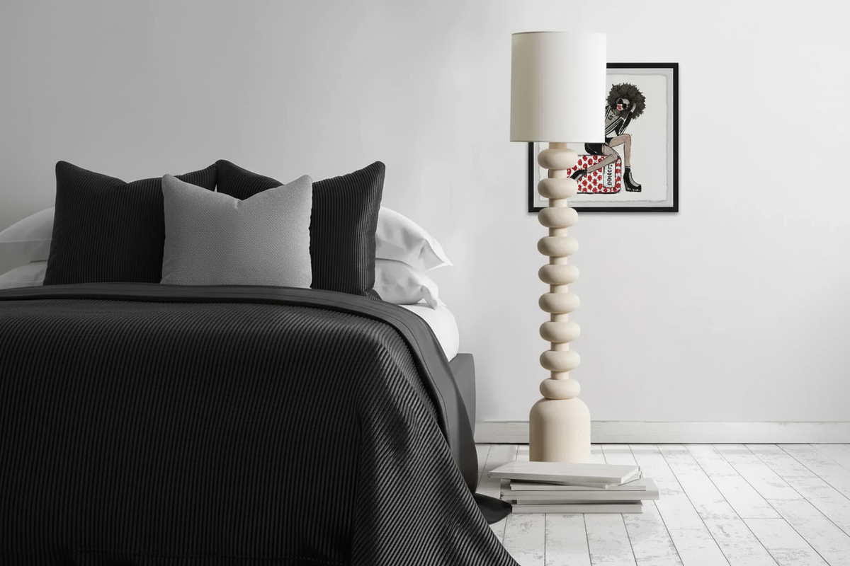 Sculptural Resin Floor Lamp | Stacked Geometric Dimmable Accent Light Gallery Loft & Living Room Casalolalights Luxury