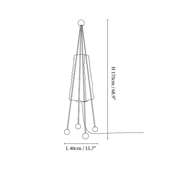 Tent Designer Floor Lamp Stainless Steel 175cm Tall Light for Living Room | Modern Eclectic Interiors