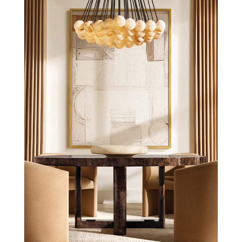 Etoile Clustered Alabaster Globe Chandelier | Sculptural Suspension for Grand Foyers