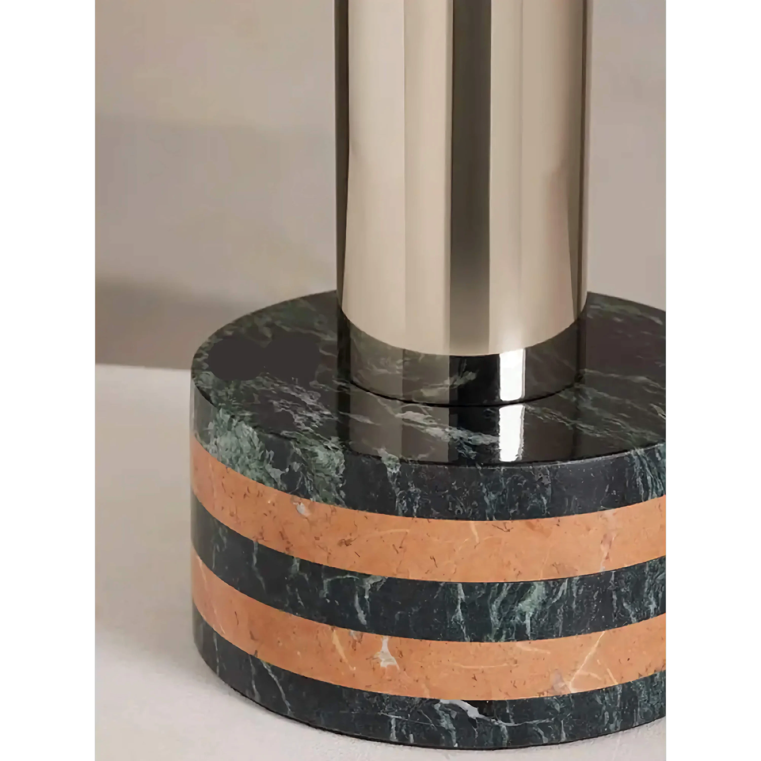 Striped Marble Base Table Lamp | Chrome Dome Bauhaus