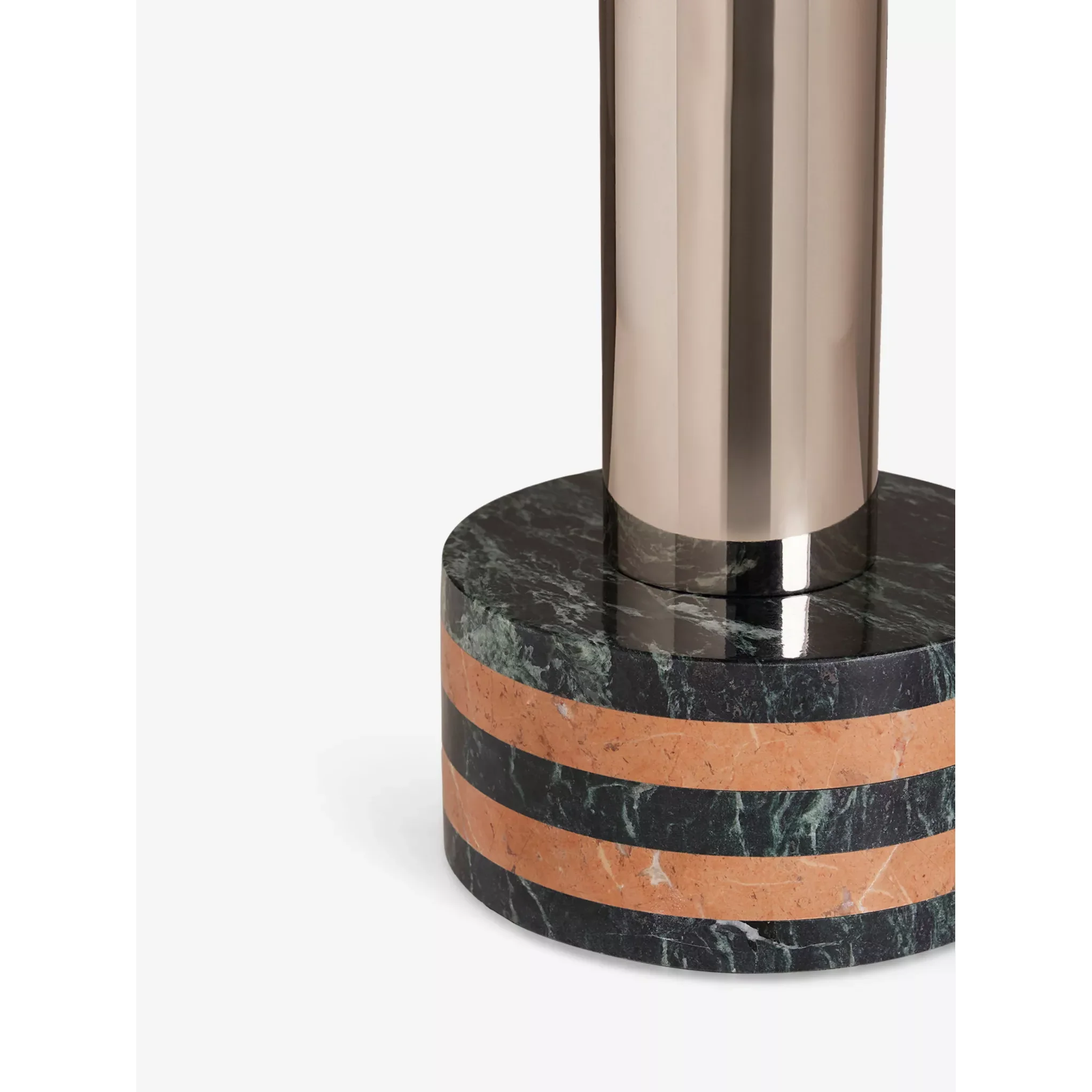 Striped Marble Base Table Lamp | Chrome Dome Bauhaus