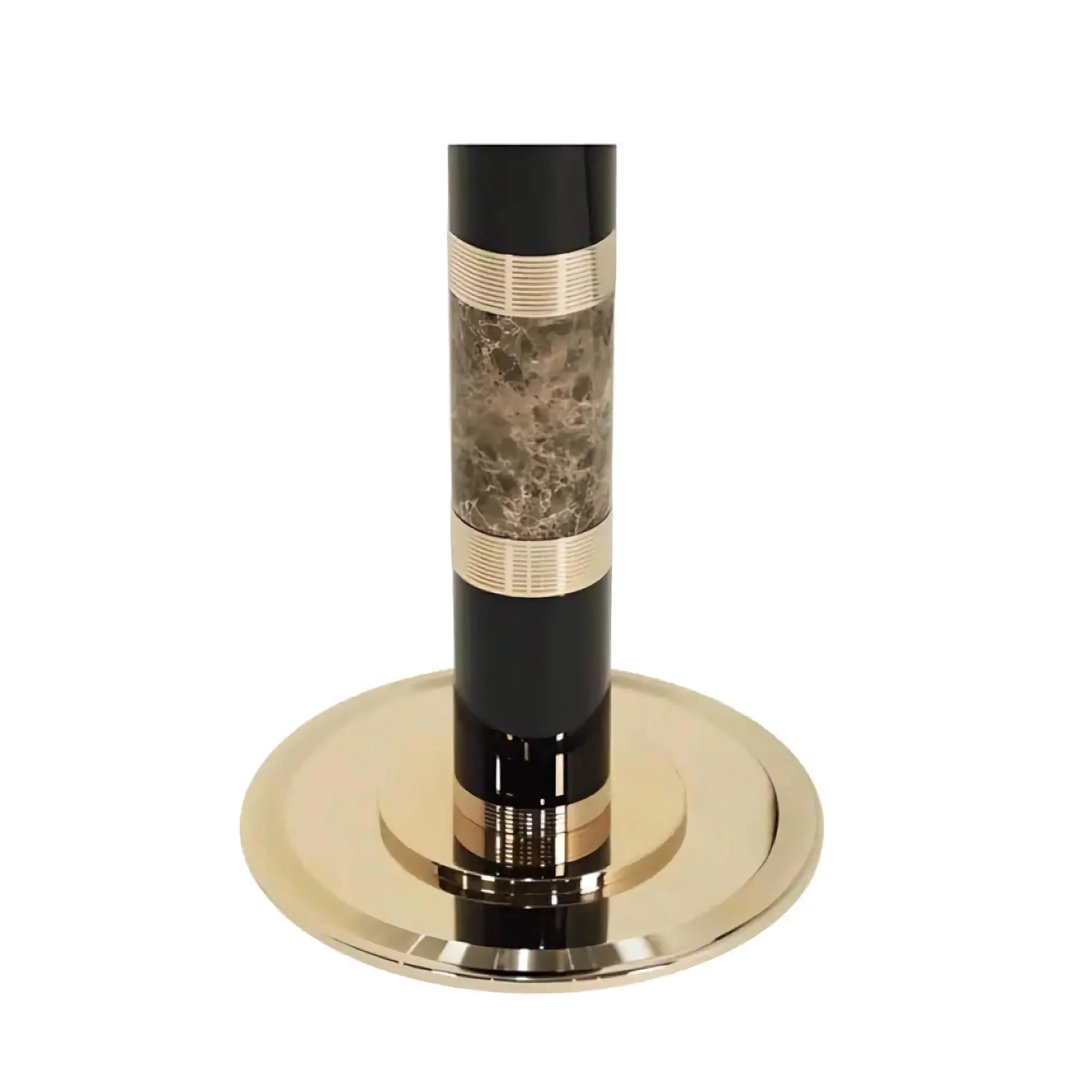 Striped Marble & Brass Floor Lamp | Art Deco Statement Piece