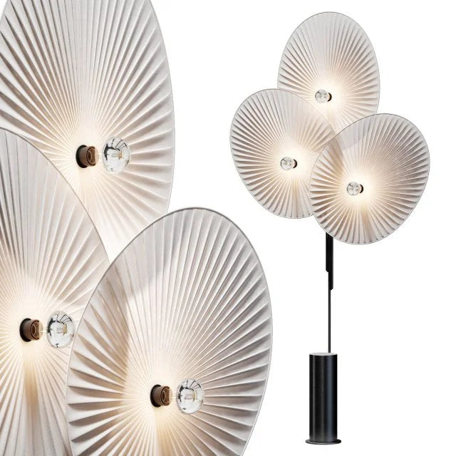 Floor Lamp 190cm | Pleated Linen Fan-shade Statement Art Deco Mid-century Living Room & Foyer Casalolalights Luxury