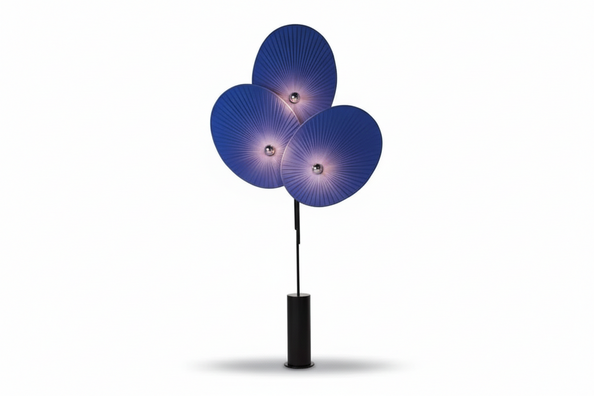 Floor Lamp 190cm | Pleated Linen Fan-shade Statement Art Deco Mid-century Living Room & Foyer Casalolalights Luxury