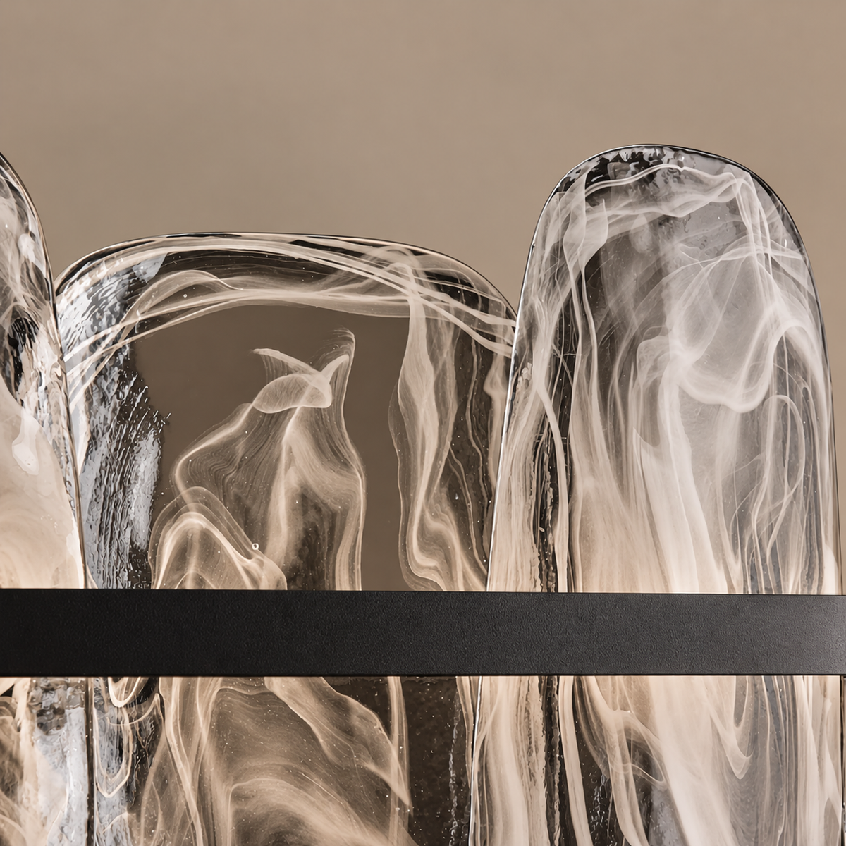 Glass Chandelier - Swirled Halo Casalola Lights Luxury Lamps for Interior Designers