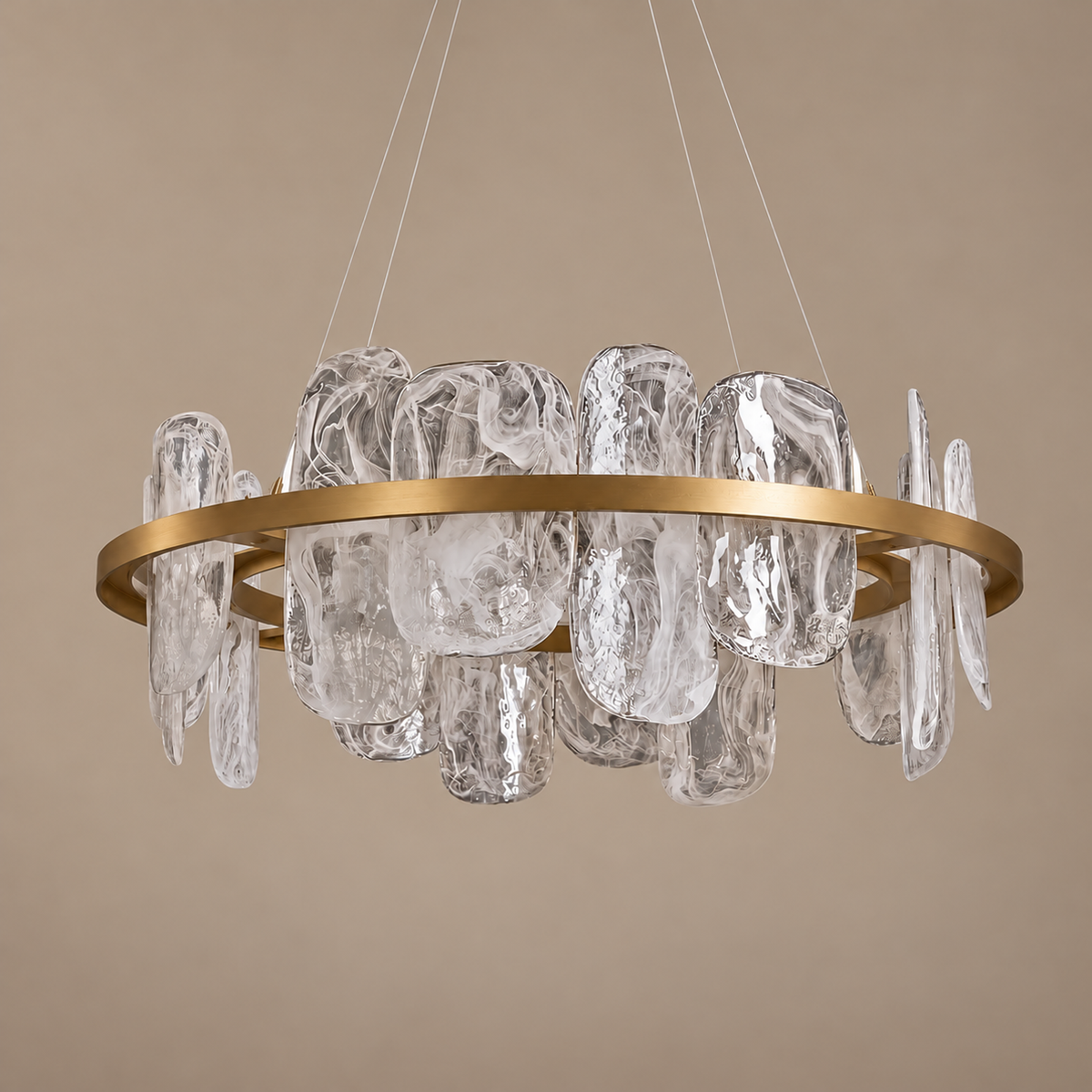 Glass Chandelier - Swirled Halo Casalola Lights Luxury Lamps for Interior Designers