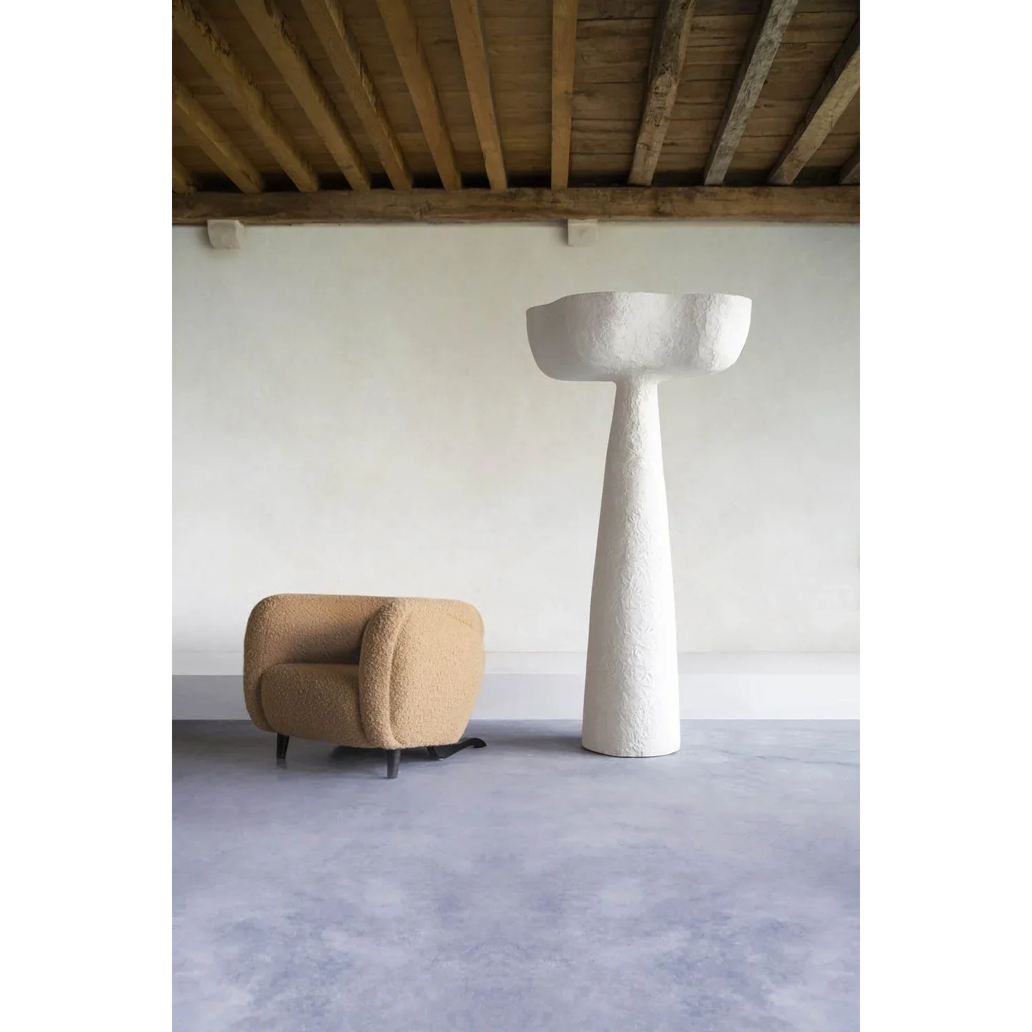Monolithic Plaster Floor Lamp | Wabi-sabi Sculptural Design | Hand-applied Textured Finish 200cm | Casalola Lights