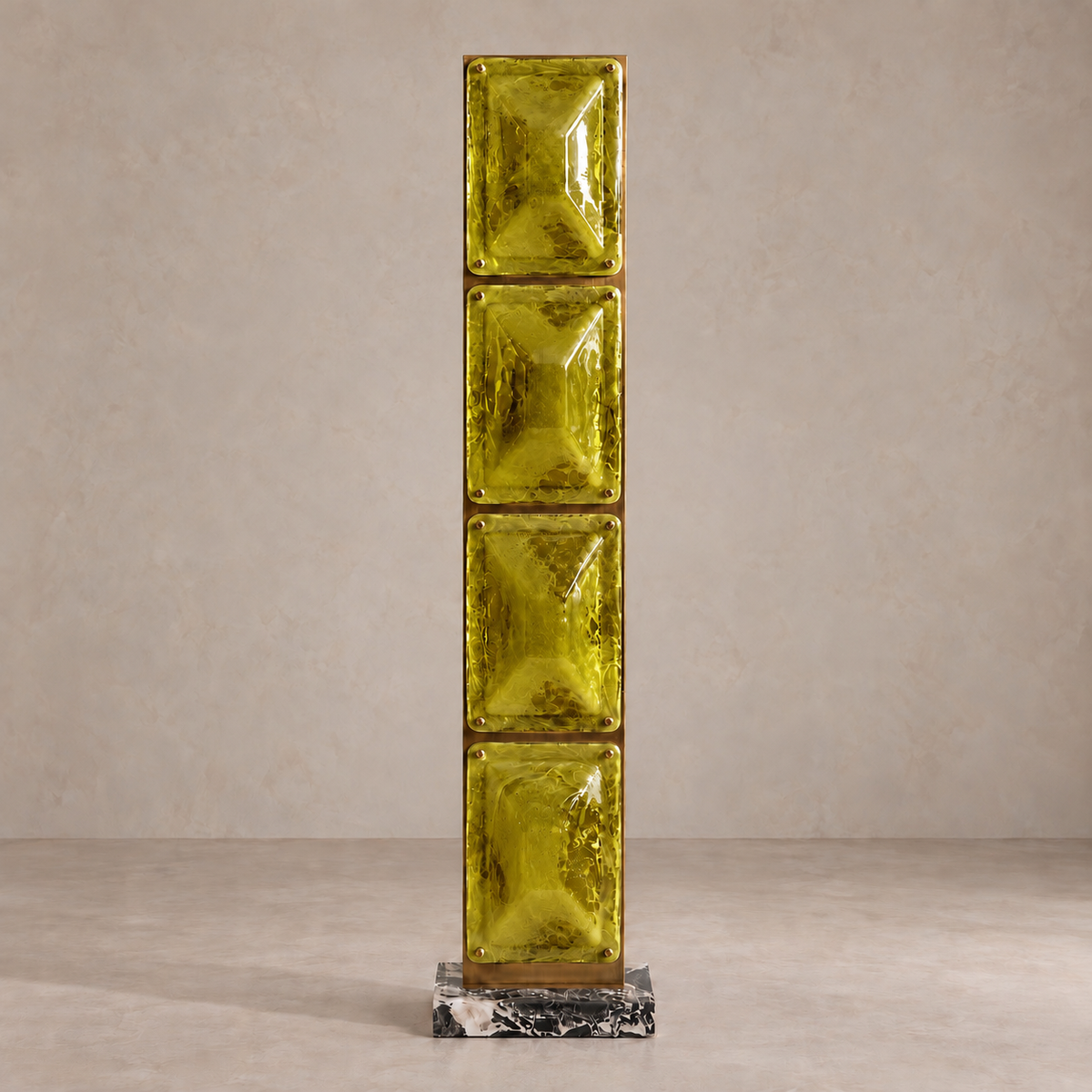 Tapered Glass Floor Lamp