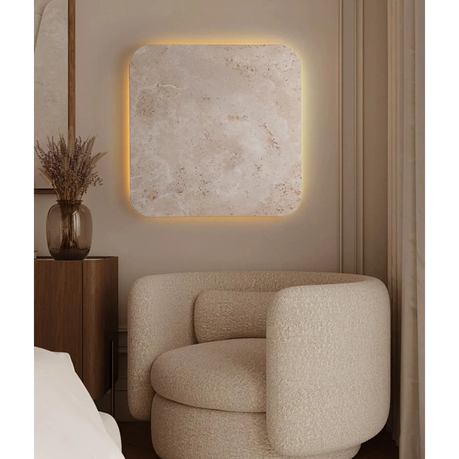 Marble Wall Lamps Square Sconces for Living Room Bedroom