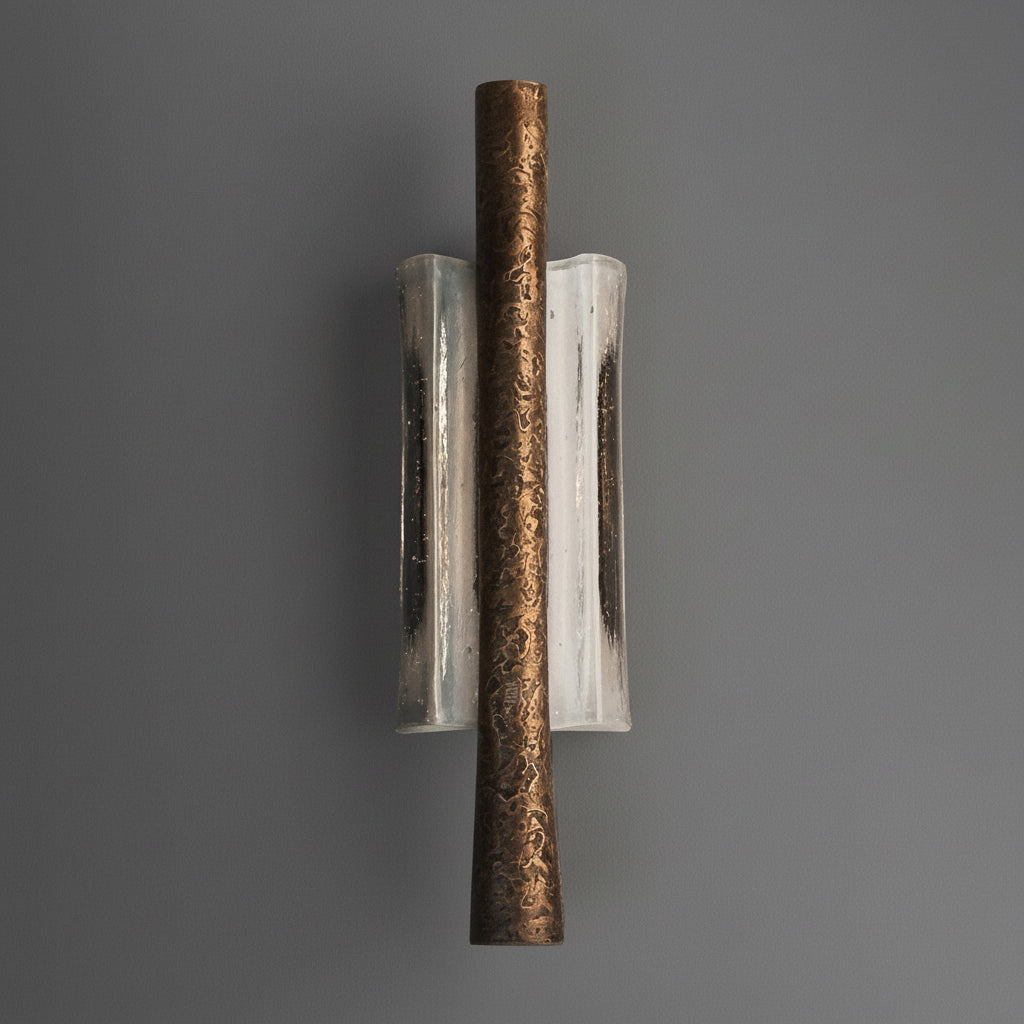 Textured Brass & Clear Glass Wall Sconce | Tall Hallway Staircase Light Dining Room Pair Casalola Lights Luxury Lamps