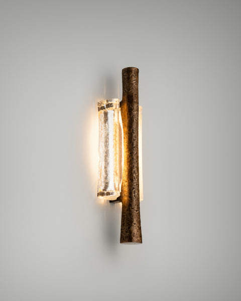 Copper Textured Wall Sconce with Clear Glass – Modern Luxury Light