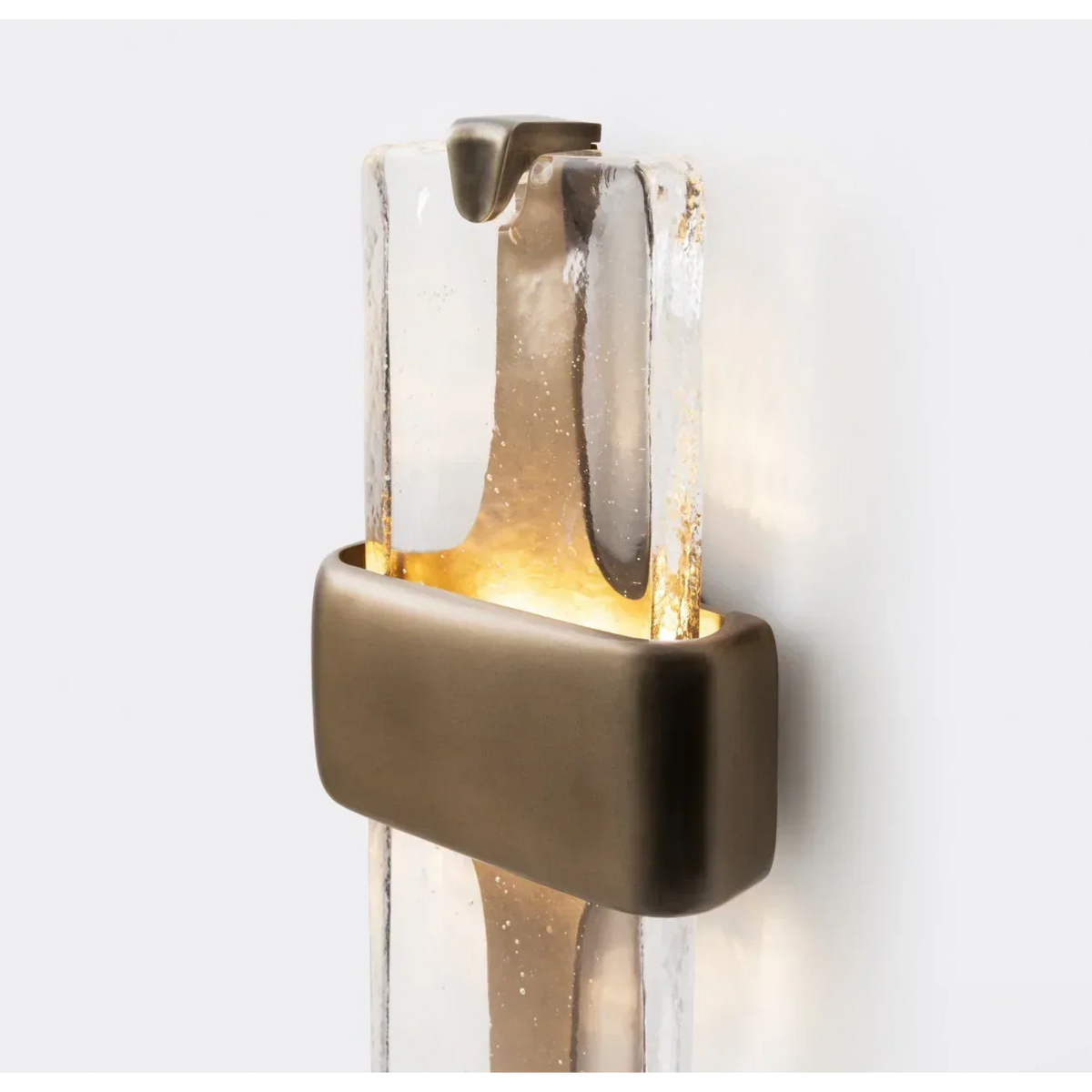 Textured Glass & Solid Brass Wall Sconce | Tall Hallway Doorway Pair E12/e14 Bulb 2700k Casalola Lights Luxury Lamps