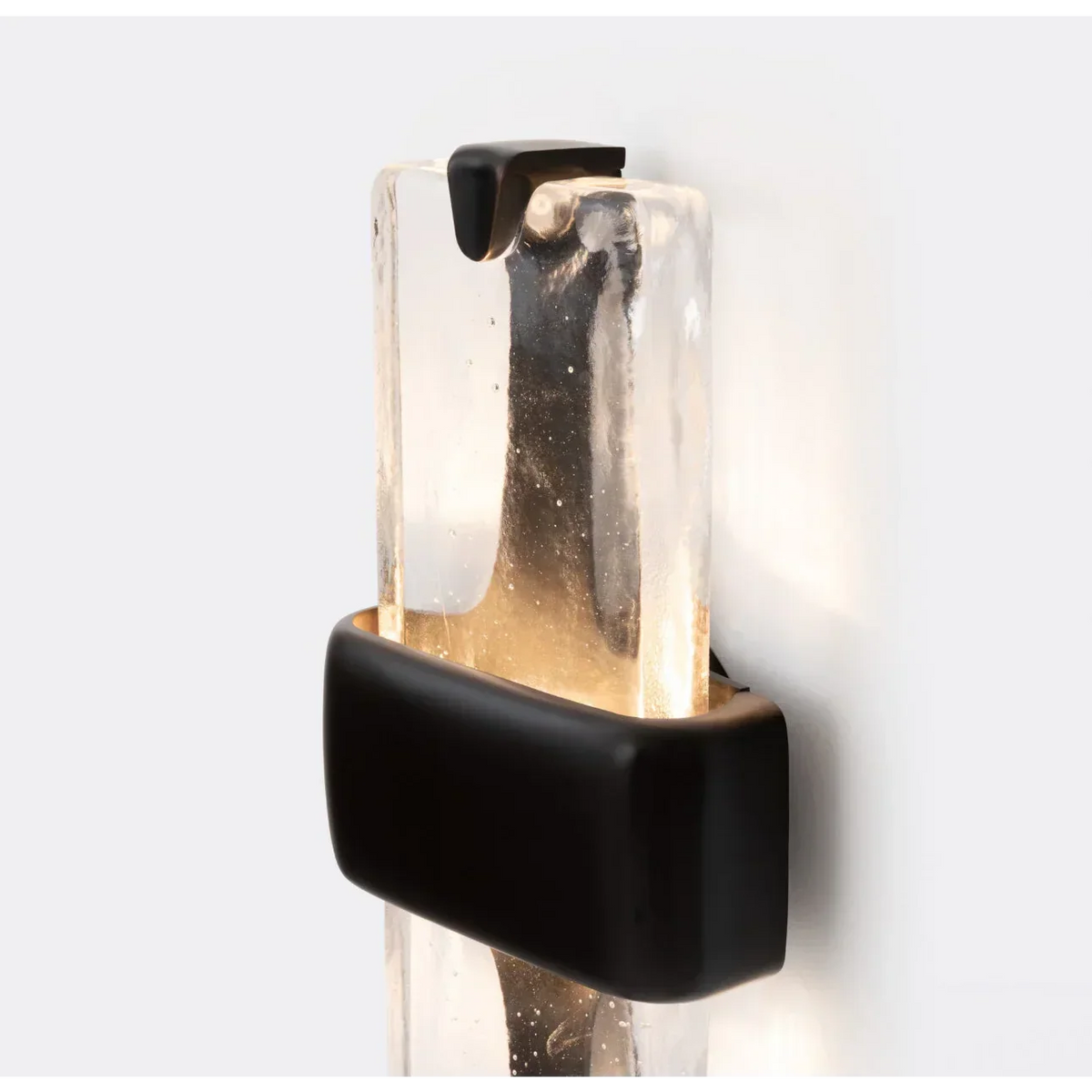Black Textured Glass Wall Sconce Stainless Steel | Tall Hallway Pair Doorway Light E12/e14 50cm High Casalola Lights