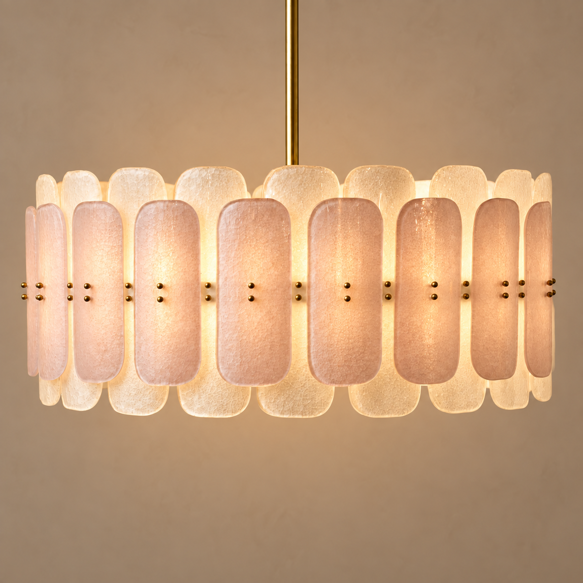 Glass and Brass Chandelier Compact Height | Focal Point Without a Long Drop from an 8 Ft Ceiling Casalola Lights Luxury