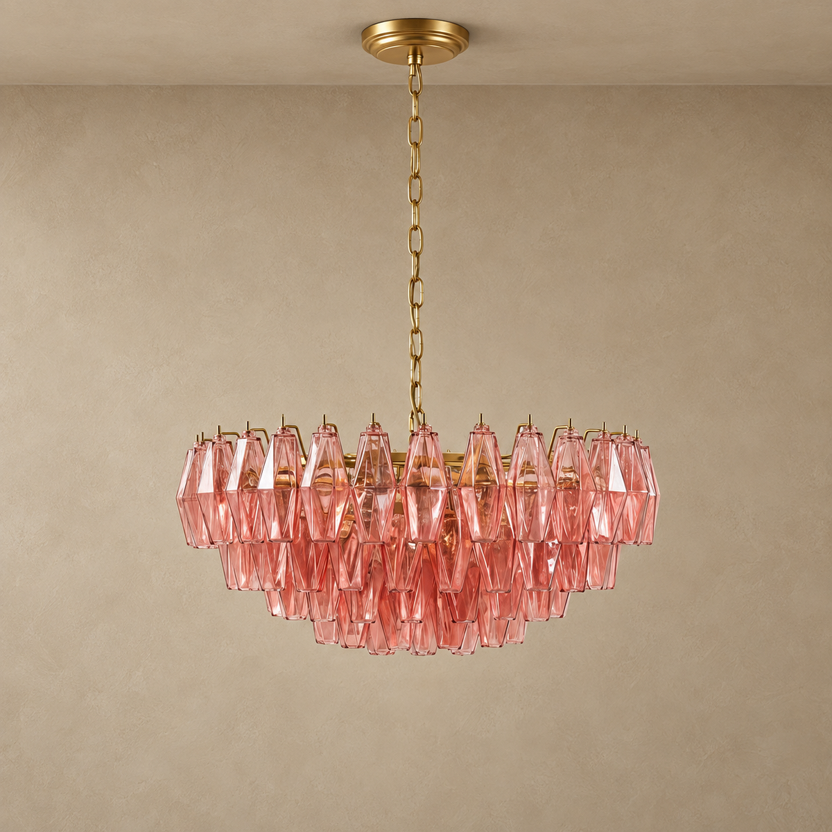 Clear Glass Candle Chandelier Brass | Nine Lights Kept Low for an 8 Ft Ceiling Wide Horizontal Casalola Luxury Lamps
