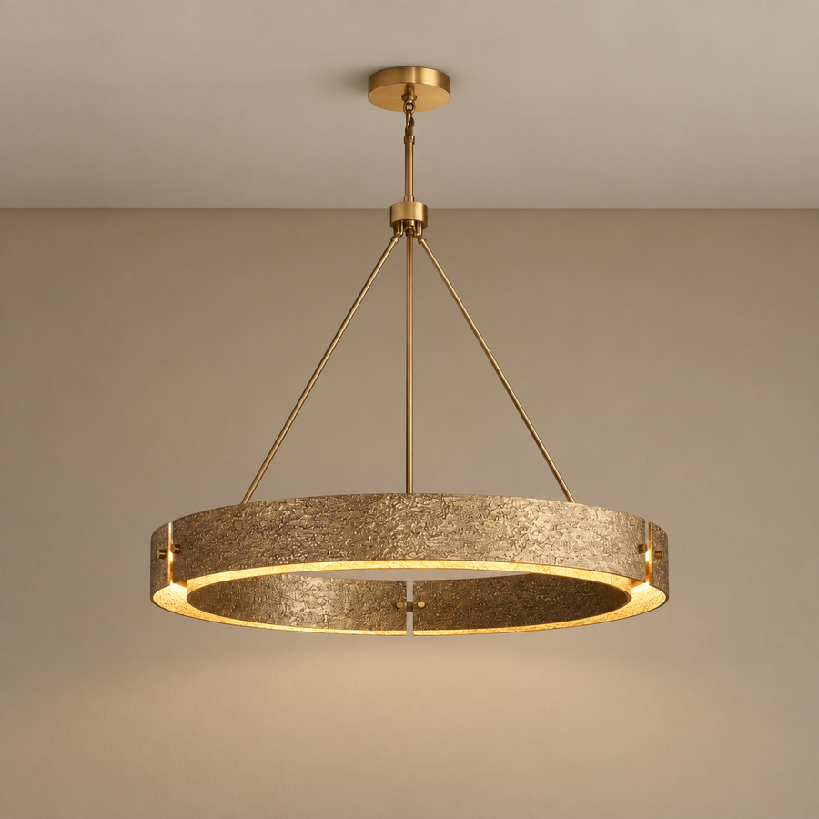 LUSTRE EN CUIVRE MARTELÉ FT