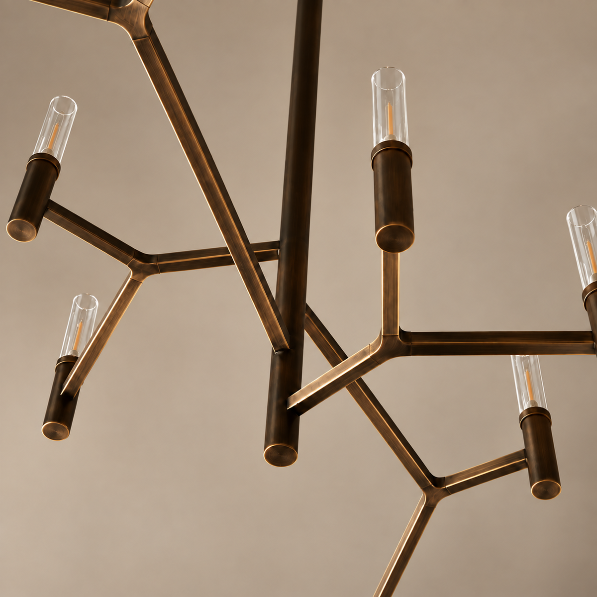 Copper Radial Chandelier Glass Diffusers | Spreads Wide Without Blocking the View Extra Large Casalola Lights Luxury