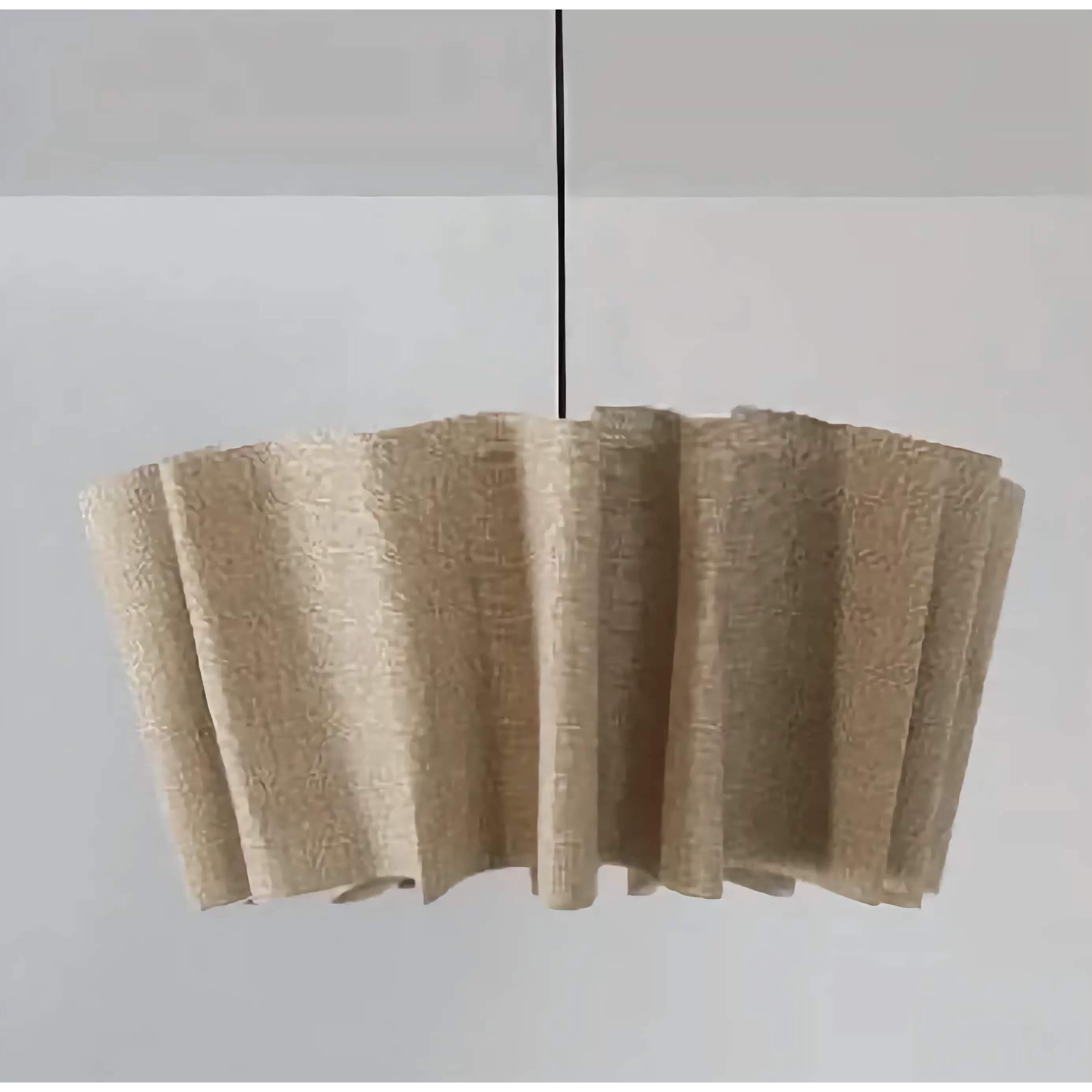 Japanese Style Pendant Light | Hand-knitted Fabric Lampshade | Warm Minimalist Japandi Biophilic