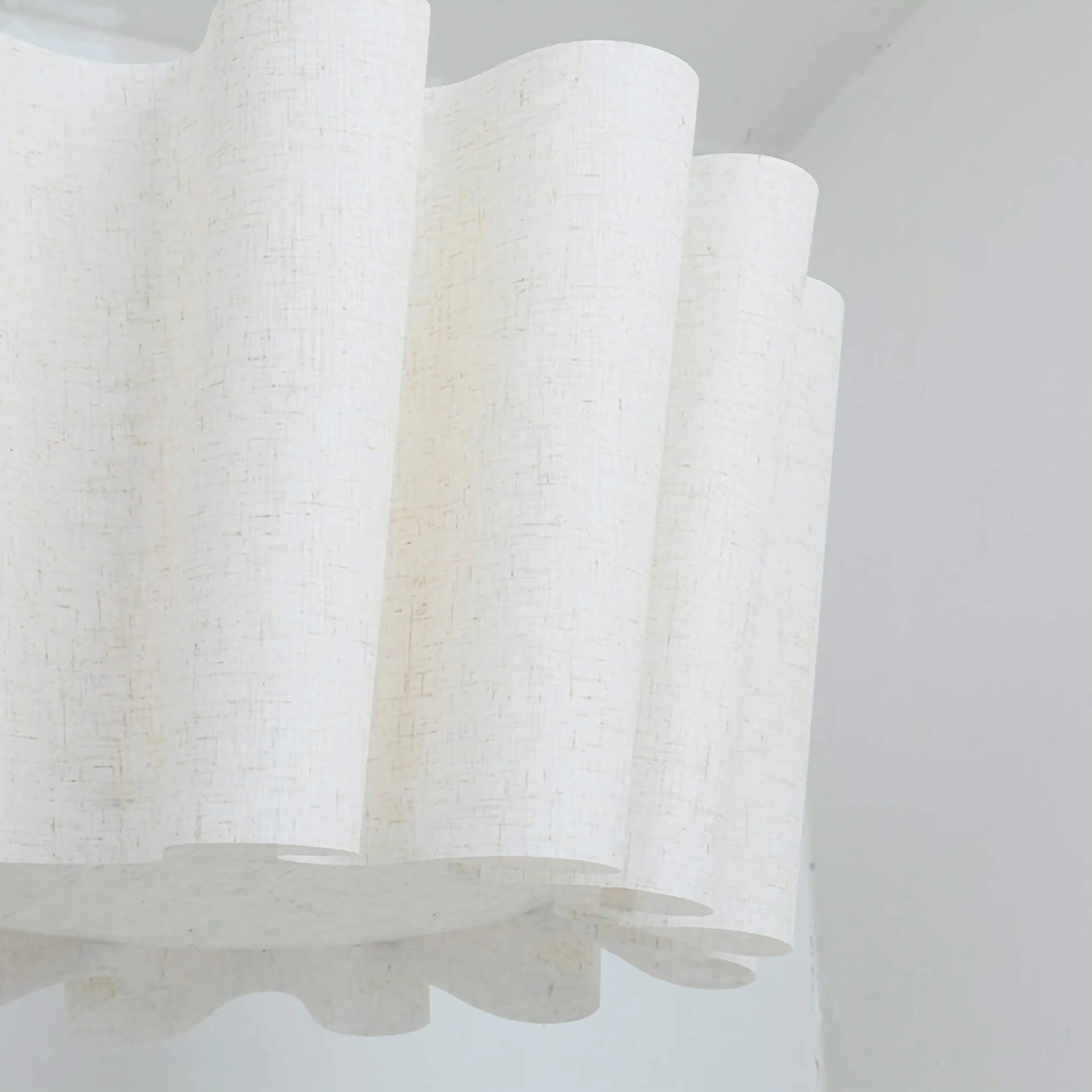 Japanese Style Pendant Light | Hand-knitted Fabric Lampshade | Warm Minimalist Japandi Biophilic