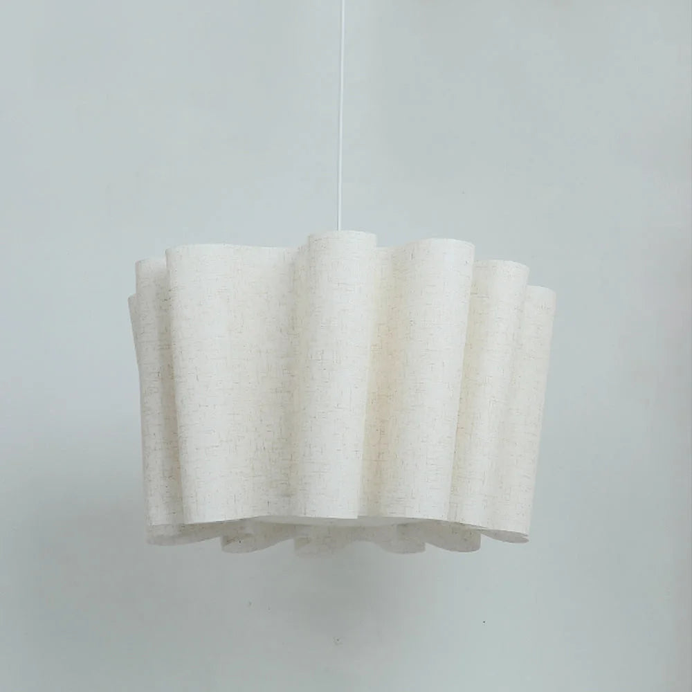 Japanese Style Pendant Light | Hand-knitted Fabric Lampshade | Warm Minimalist Japandi Biophilic