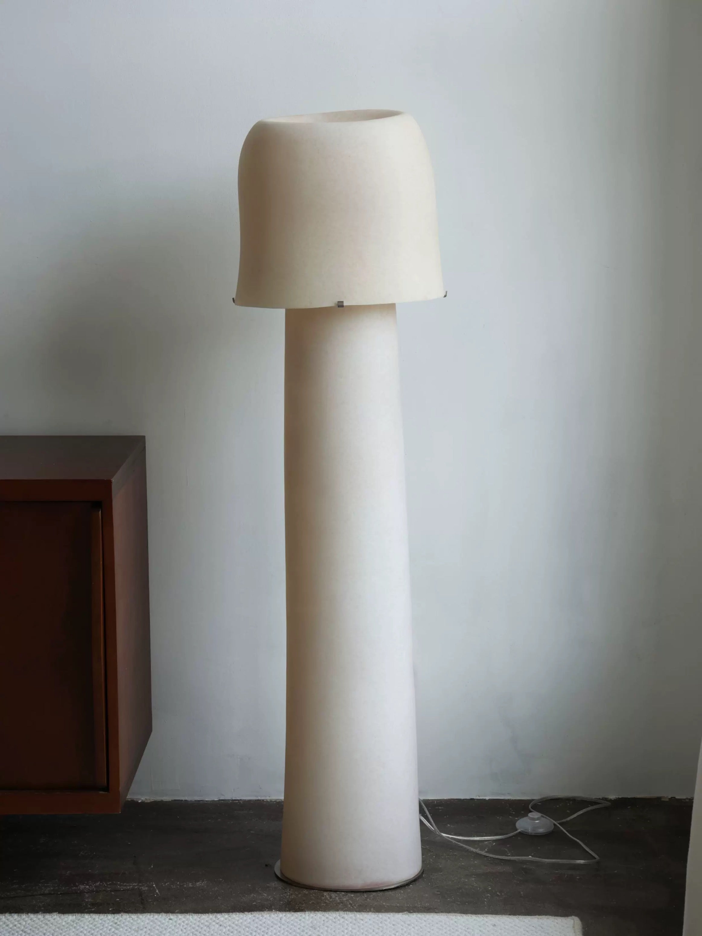 Minimalist Cylinder Floor Lamp | 132cm Wabi-sabi Totem | Translucent Stone-paper Texture | Soft Glow Resin | Casalola