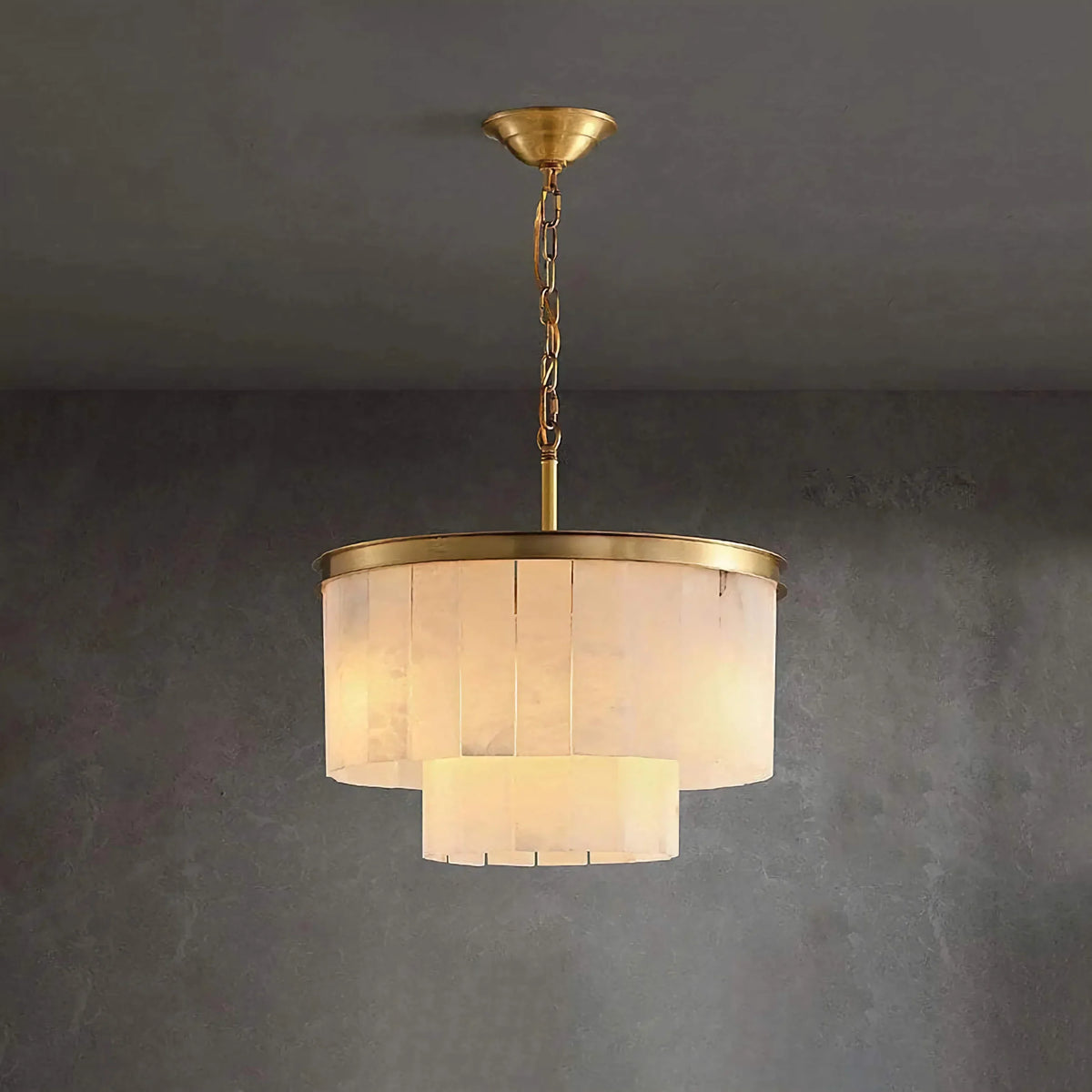 Tiered Alabaster Chandelier for Dining Room | Solid Brass 2 to 5 Tiers 45 100 Cm (17.7 39.4″) Casalola Lights Luxury