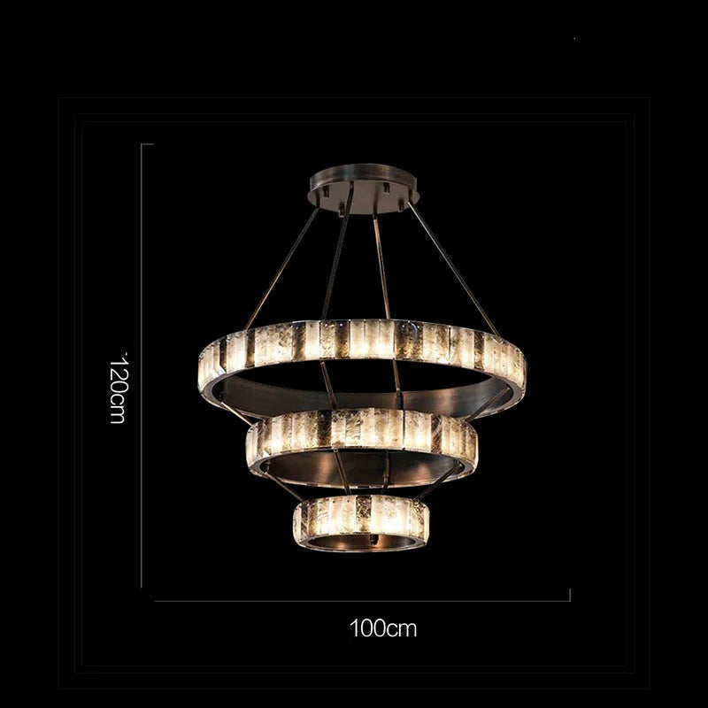 Tiered Alabaster Spiral Chandelier | Grand Stairwell Statement Light