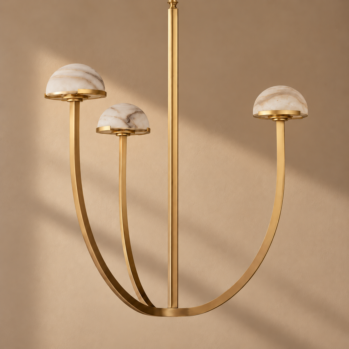 Genuine Alabaster Dome Chandelier | Custom Rod for a High Ceiling Casalola Lights Luxury Lamps Interior Designers