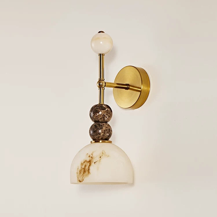 Italian Alabaster & Marble Wall Sconce Solid Brass Dome – Casalola Lights Casalolalights Luxury Lamps for Interior