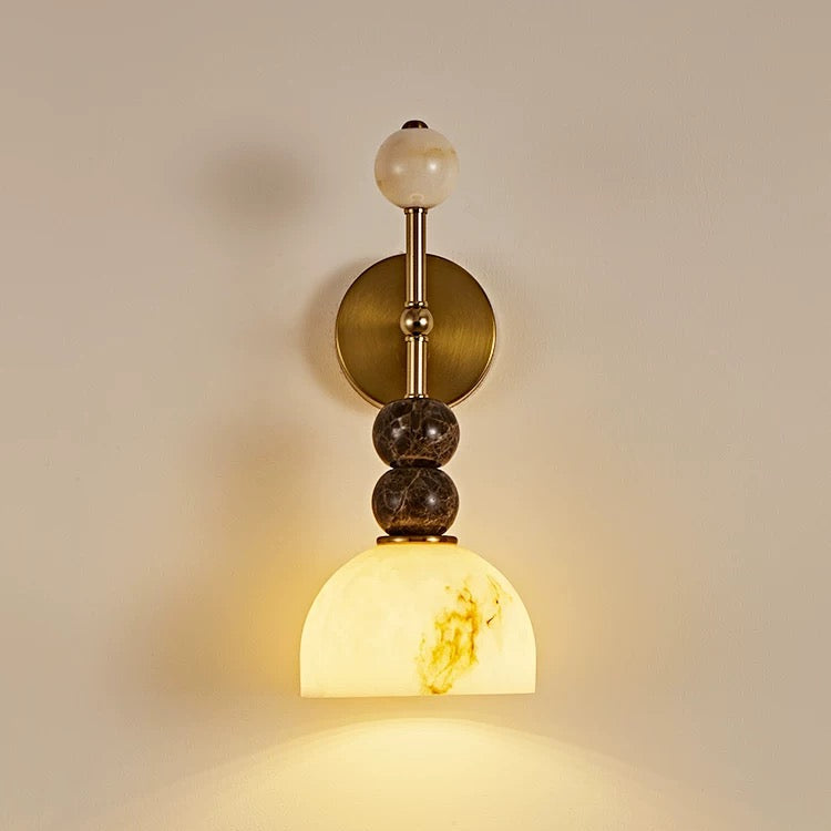 Italian Alabaster & Marble Wall Sconce Solid Brass Dome – Casalola Lights Casalolalights Luxury Lamps for Interior