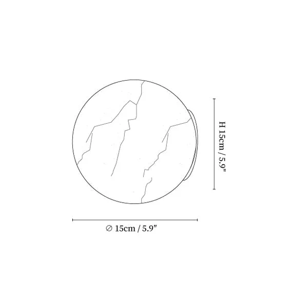 Alabaster Globe Wall Sconce – Brass Mount for Bedroom & Hallway