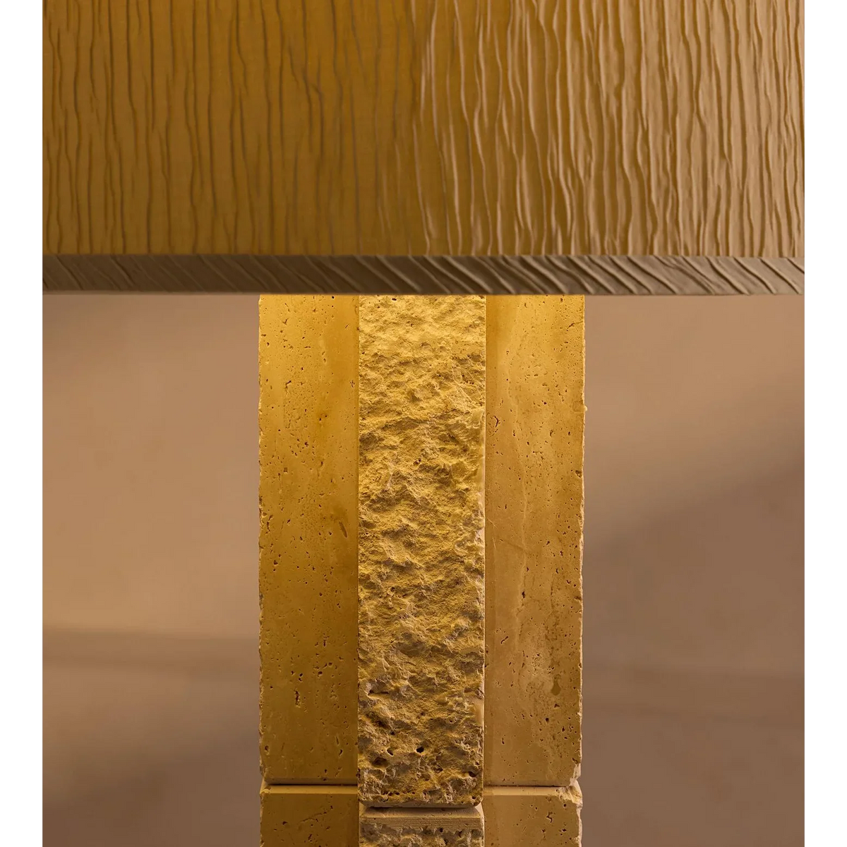 Genuine Travertine Floor Lamp Pleated Shade | 160cm Tall E26/e27 Dimmable Option Natural Stone Casalola Lights Luxury