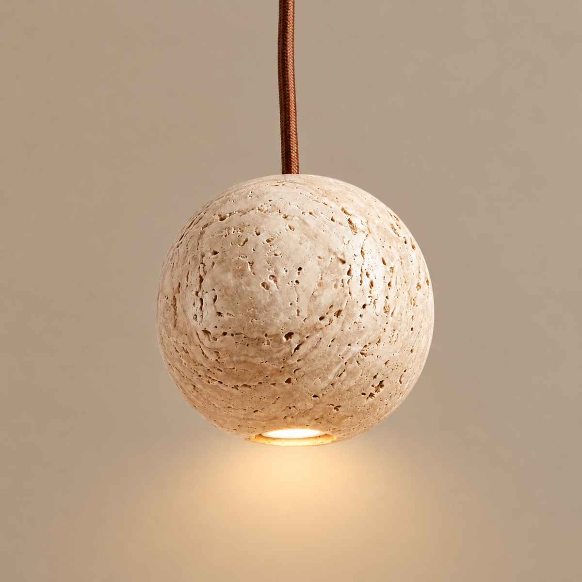 Globe Pendant Light - Travertine Sphere Casalola Lights Luxury Lamps for Interior Designers