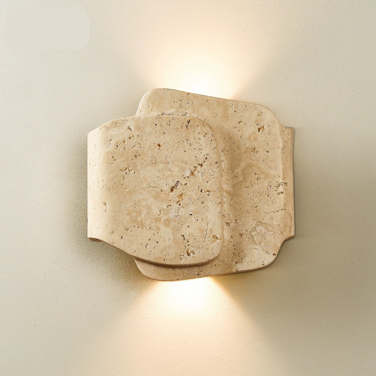 Travertine Wall Sconce – Layered Natural Stone G9 Light for Hallway Bedroom or Staircase