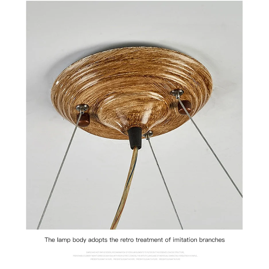 Tree Branch Ceiling Light Fixtures | Chandelier for Rustic Biophilic Design