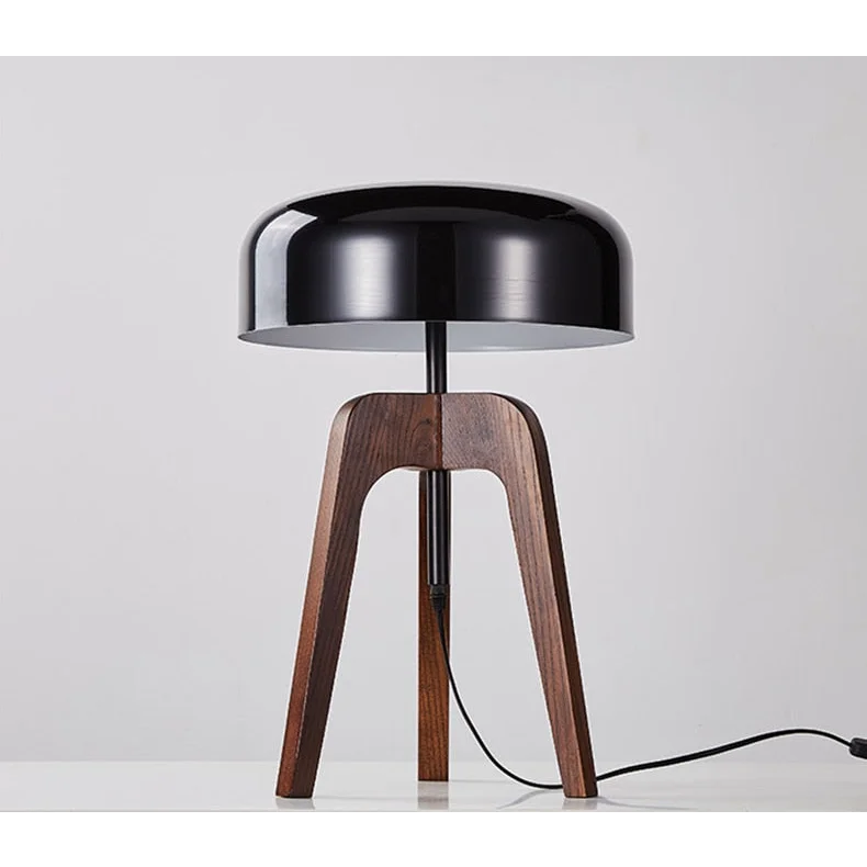 Tripod Lamp Wood Black Acrylic Lampshade Table and Floor Lighting Japandi Decor