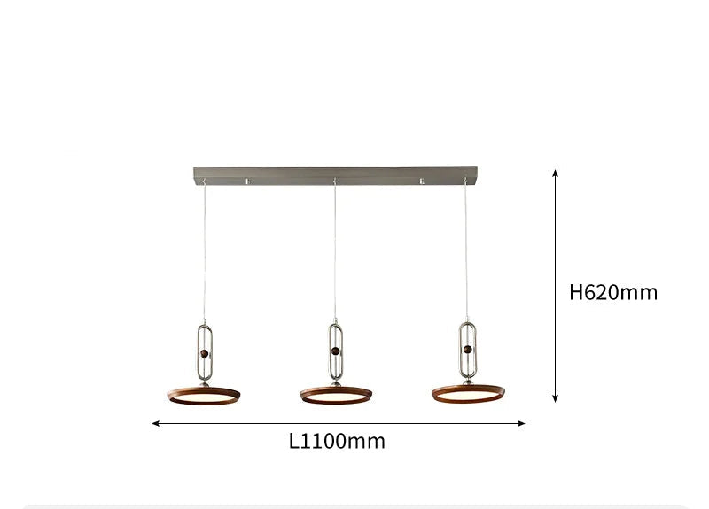 Retro Disc Modern Chandelier | Linear Brushed Steel Ceiling Light Fixture