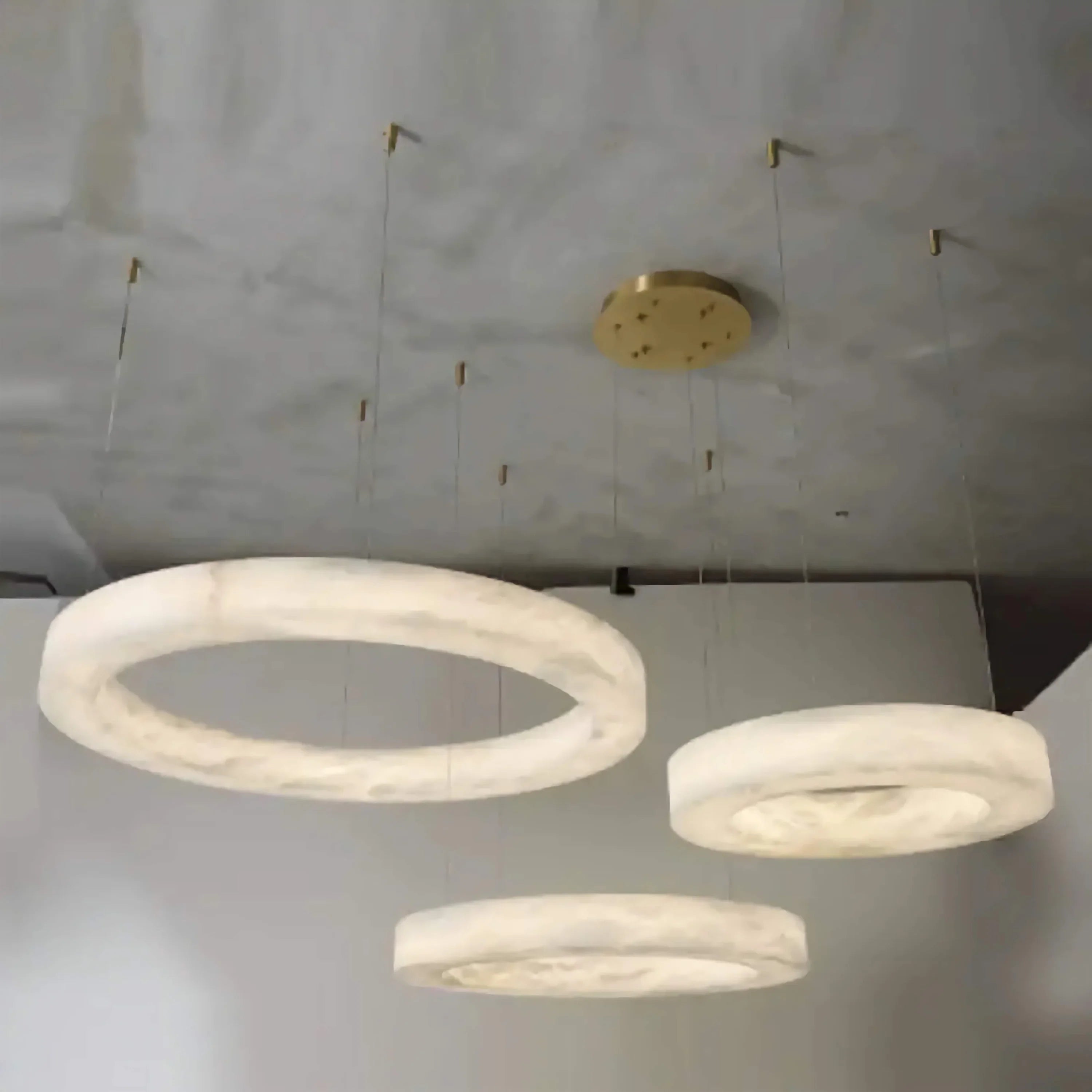 Alabaster ring and brass canopy detail