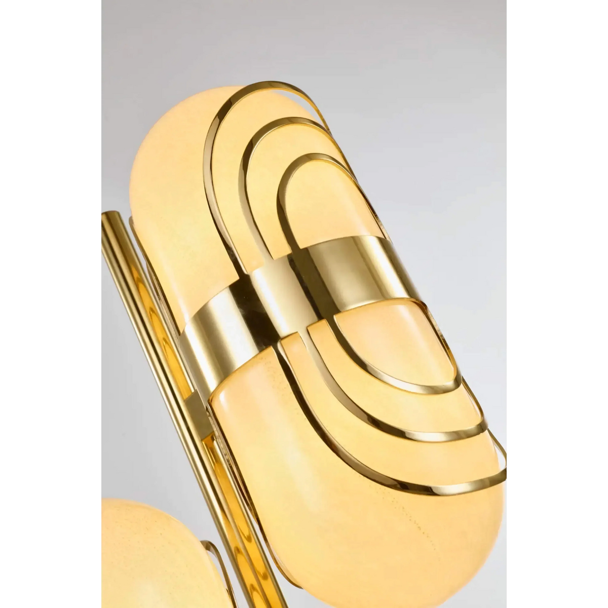 Brass 3-light Floor Lamp | Floating-shade Sculptural Art Deco Modern Living Room & Entry Casalolalights Luxury Lamps