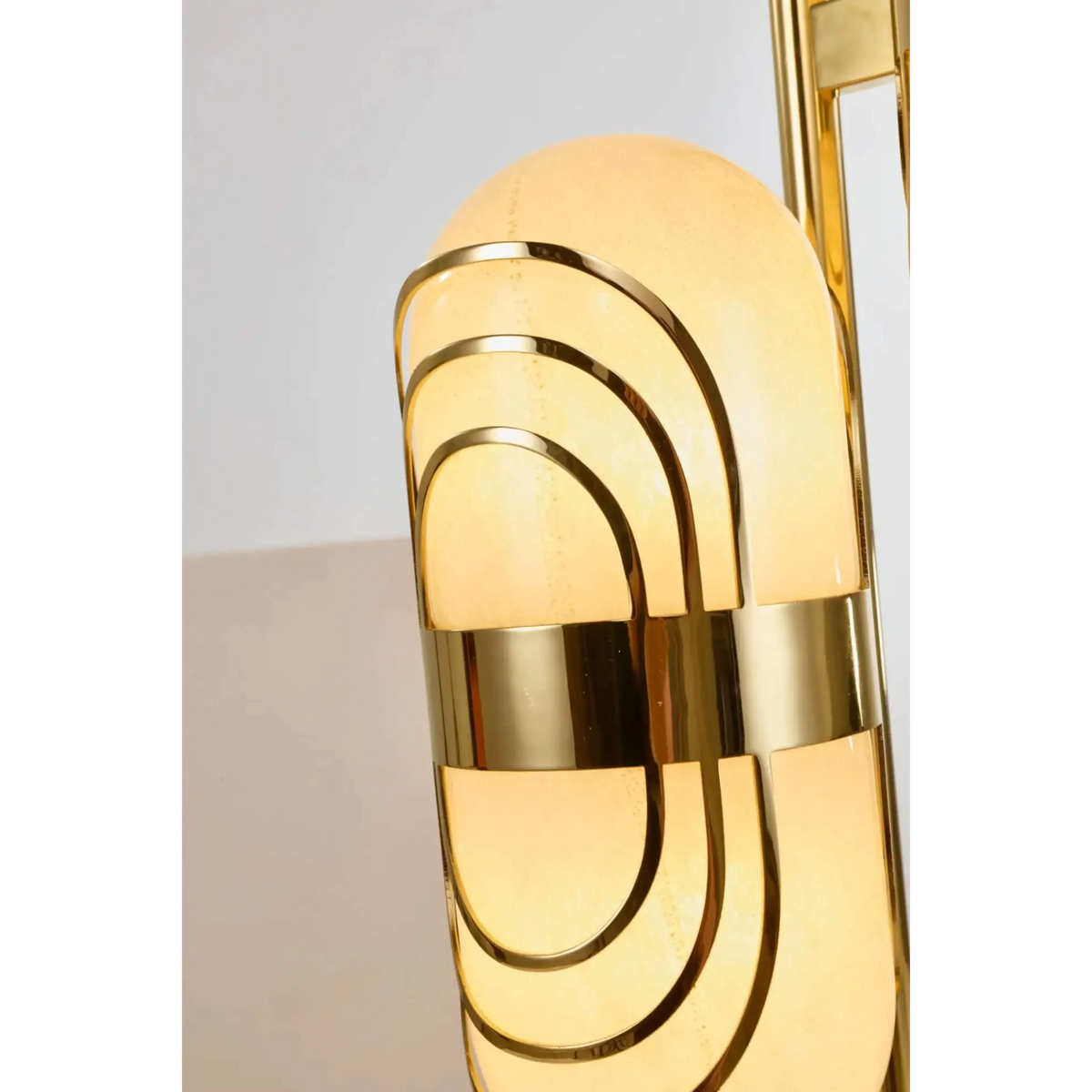 Brass 3-light Floor Lamp | Floating-shade Sculptural Art Deco Modern Living Room & Entry Casalolalights Luxury Lamps