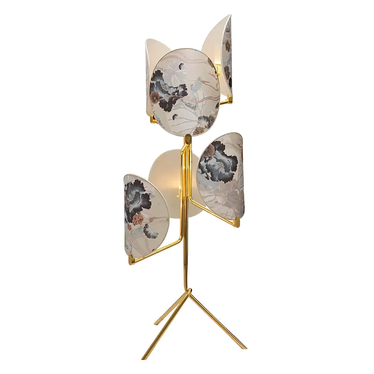 Botanical Glass 5 Screen Floor Lamp Brass Tone | 166cm Tall Patterned Glow Art Deco Warm 2700k Casalola Lights Luxury