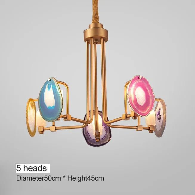 Semi-flush Mount Ceiling Lamp - the Two Tier Agate Chandelier for Living Rooms and Kitchens