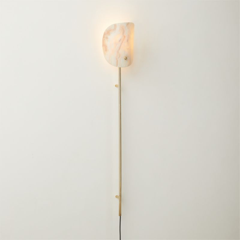 Genuine Onyx Rail Wall Sconce Brass | Bedside Reading Light Tall Hallway 76cm 2700k Casalola Lights Luxury Lamps